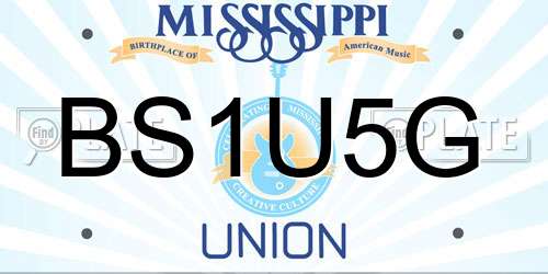 BS1U5G Mississippi License Plate