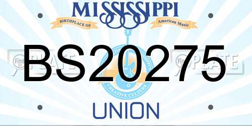 BS20275 Mississippi License Plate