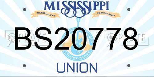 BS20778 Mississippi License Plate