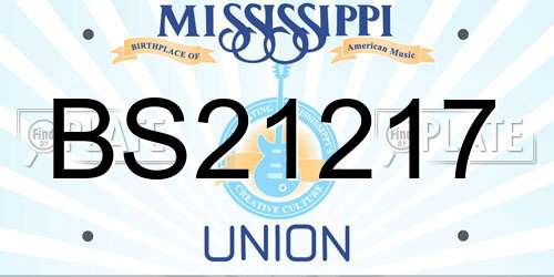 BS21217 Mississippi License Plate