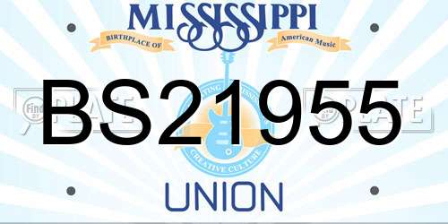 BS21955 Mississippi License Plate