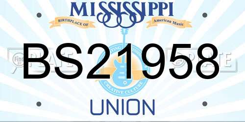BS21958 Mississippi License Plate