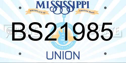BS21985 Mississippi License Plate