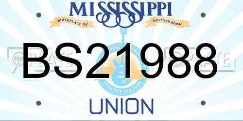 BS21988 Mississippi License Plate