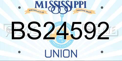 BS24592 Mississippi License Plate