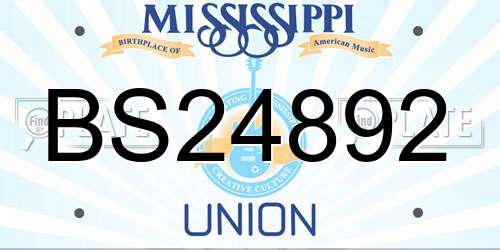 BS24892 Mississippi License Plate