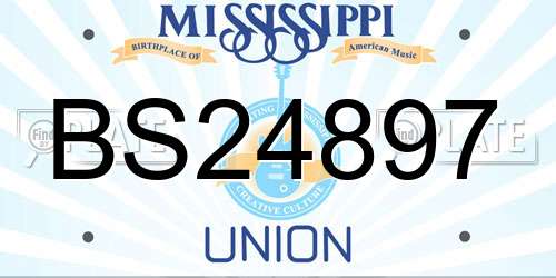 BS24897 Mississippi License Plate