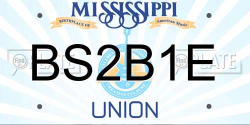 BS2B1E Mississippi License Plate