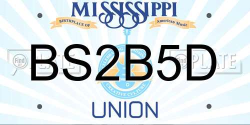 BS2B5D Mississippi License Plate