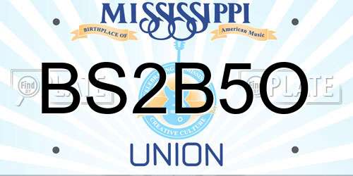 BS2B5O Mississippi License Plate