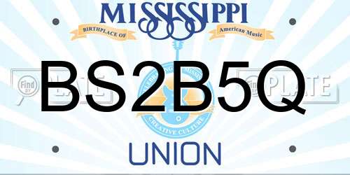 BS2B5Q Mississippi License Plate