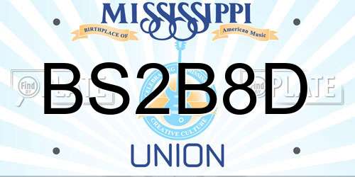 BS2B8D Mississippi License Plate