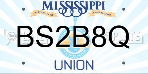 BS2B8Q Mississippi License Plate