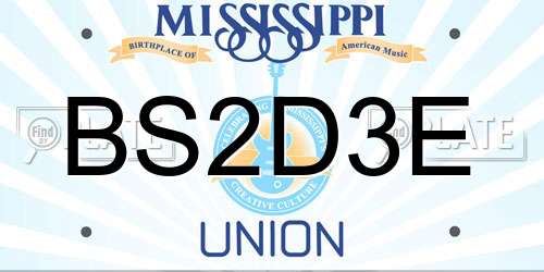BS2D3E Mississippi License Plate