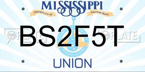 BS2F5T Mississippi License Plate