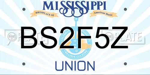 BS2F5Z Mississippi License Plate