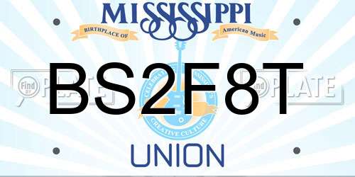 BS2F8T Mississippi License Plate