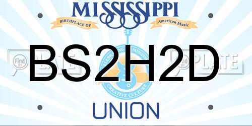 BS2H2D Mississippi License Plate