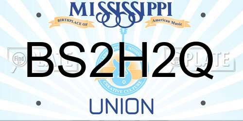 BS2H2Q Mississippi License Plate