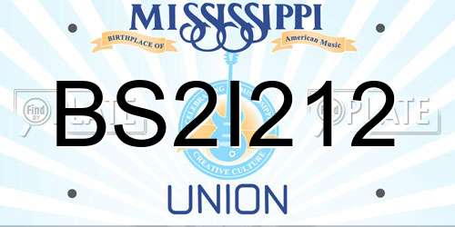 BS2I212 Mississippi License Plate