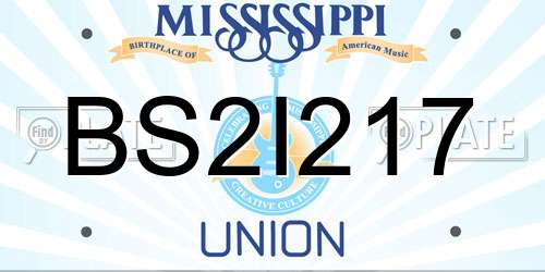 BS2I217 Mississippi License Plate