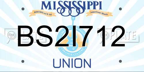 BS2I712 Mississippi License Plate