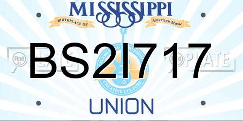 BS2I717 Mississippi License Plate