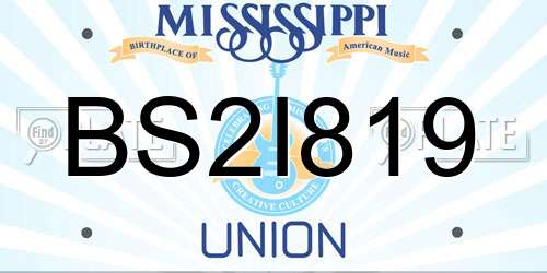 BS2I819 Mississippi License Plate