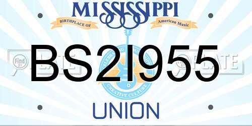 BS2I955 Mississippi License Plate