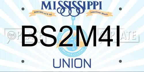 BS2M4I Mississippi License Plate