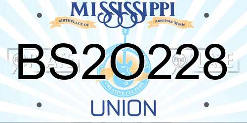 BS2O228 Mississippi License Plate
