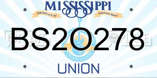 BS2O278 Mississippi License Plate