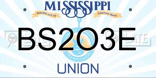 BS2O3E Mississippi License Plate