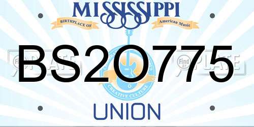 BS2O775 Mississippi License Plate