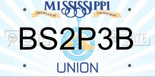 BS2P3B Mississippi License Plate