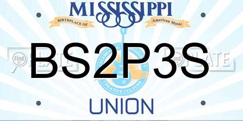 BS2P3S Mississippi License Plate