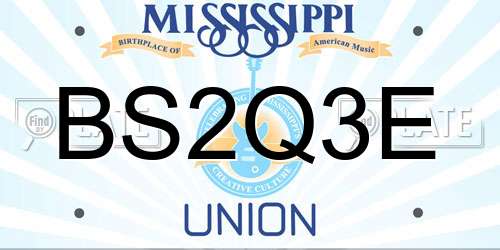 BS2Q3E Mississippi License Plate