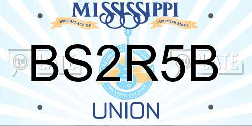 BS2R5B Mississippi License Plate