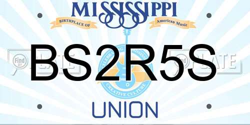 BS2R5S Mississippi License Plate