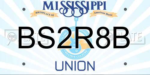 BS2R8B Mississippi License Plate