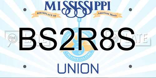 BS2R8S Mississippi License Plate