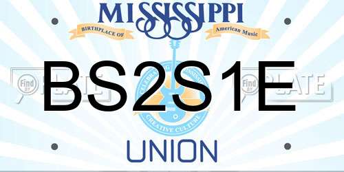 BS2S1E Mississippi License Plate