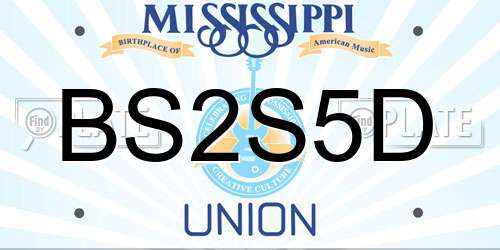 BS2S5D Mississippi License Plate