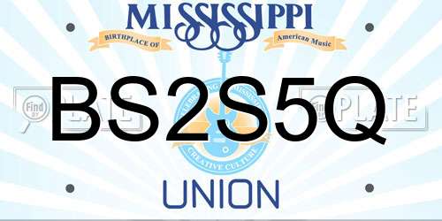 BS2S5Q Mississippi License Plate