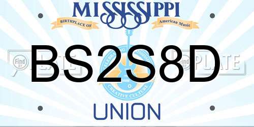 BS2S8D Mississippi License Plate