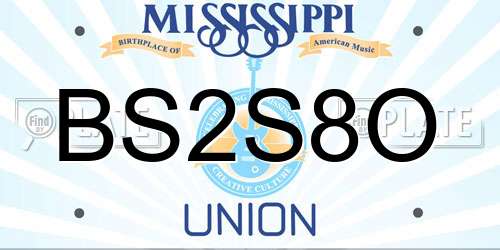 BS2S8O Mississippi License Plate