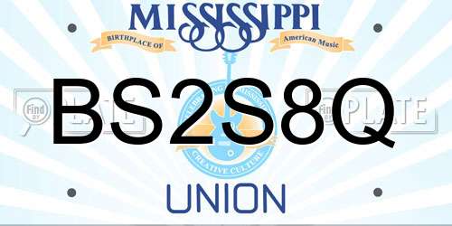 BS2S8Q Mississippi License Plate