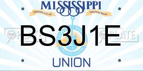 BS3J1E Mississippi License Plate