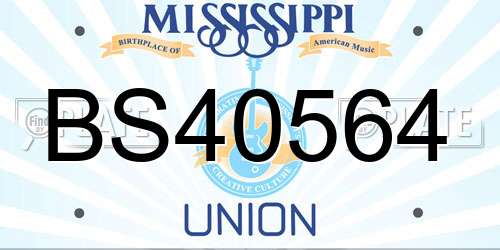 BS40564 Mississippi License Plate