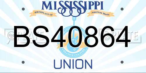 BS40864 Mississippi License Plate